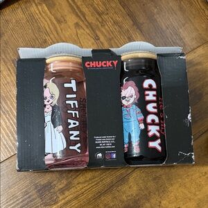 Chucky and Tiffany Glass Set